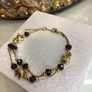 18k gold plated bracelet (purple)